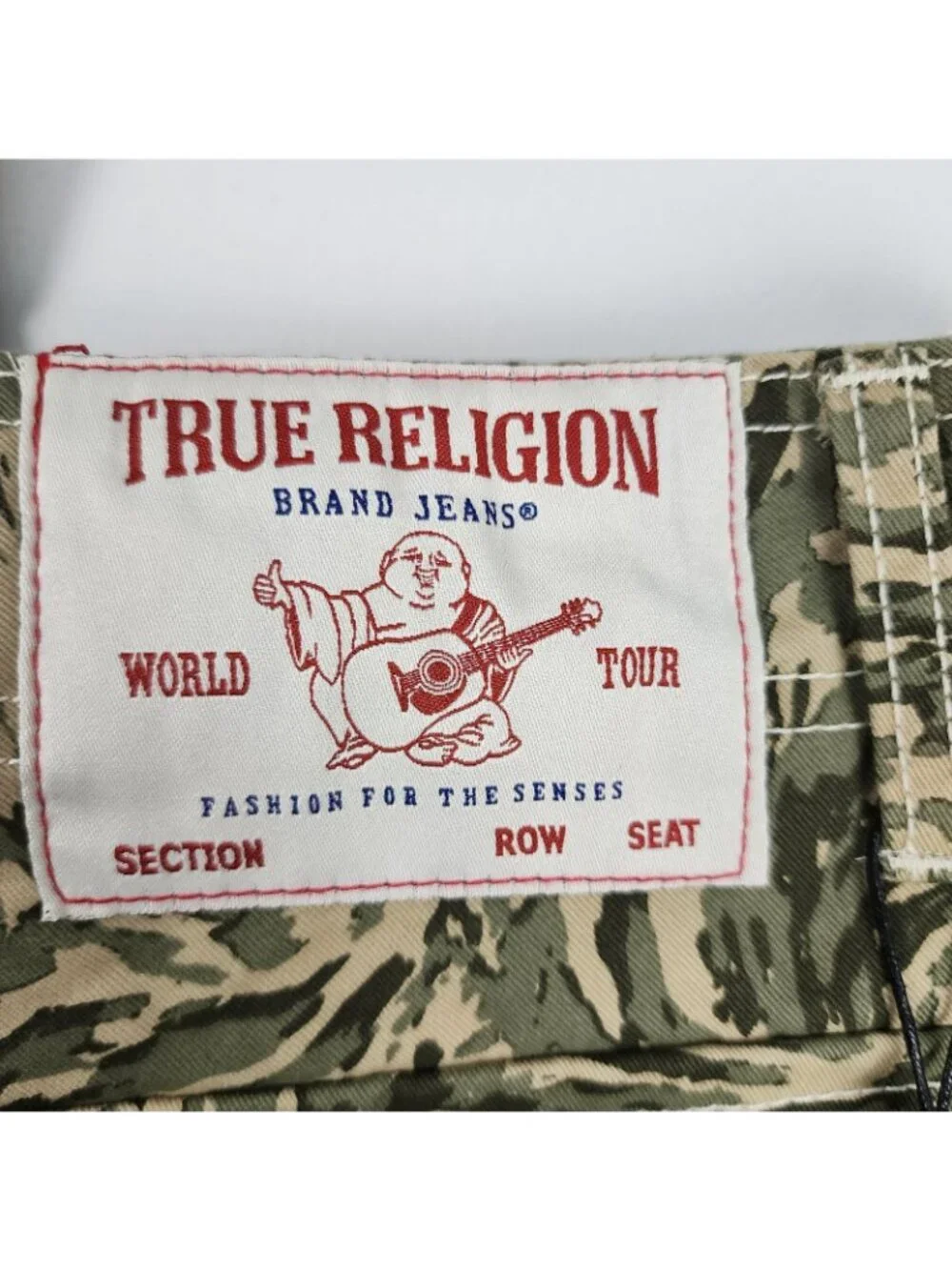 True Religion Jeans Mens 31x32 Multi Abstract Camo Cargo Denim NWT